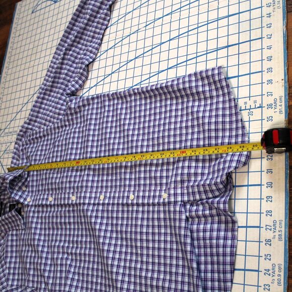 Dockers Battery Street Classic Fit Dress Shirt, Blue/Purple/White, Large - Picture 10 of 11